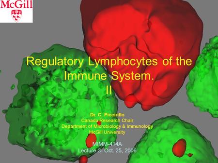Regulatory Lymphocytes of the Immune System. II