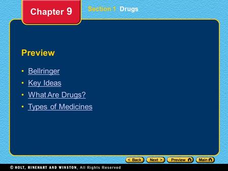 Chapter 9 Preview Bellringer Key Ideas What Are Drugs?