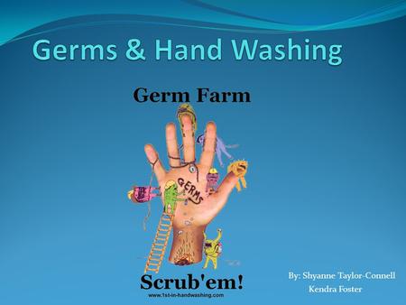 Germs & Hand Washing By: Shyanne Taylor-Connell Kendra Foster.