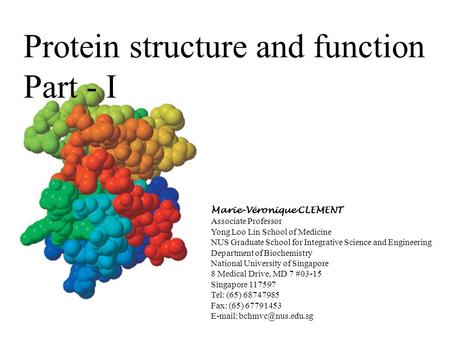 Protein structure and function Part - I