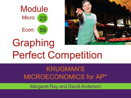 KRUGMAN'S MICROECONOMICS for AP* Graphing Perfect Competition Margaret Ray and David Anderson Micro: Econ: 23 59 Module.