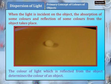 Dispersion of Light Primary Concept of Colours of Objects