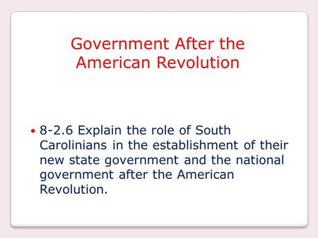 Government After the American Revolution