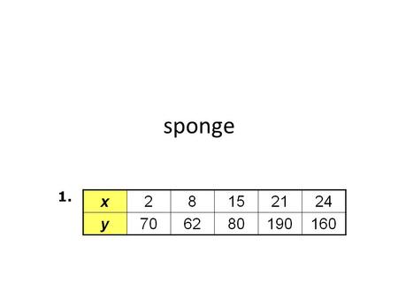 Sponge. Use finite differences to determine the degree of the polynomial that best describes the data. Example 1B: Using Finite Differences to Determine.