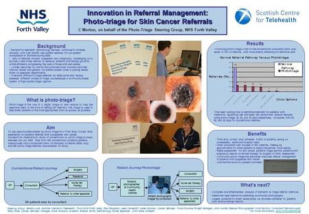 Innovation in Referral Management: Photo-triage for Skin Cancer Referrals C Morton, on behalf of the Photo-Triage Steering Group, NHS Forth Valley Superficial.