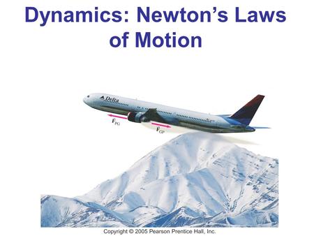 Dynamics: Newton’s Laws of Motion. Concepts Force Newton’s First Law of Motion Mass Newton’s Second Law of Motion Newton’s Third Law of Motion Weight.