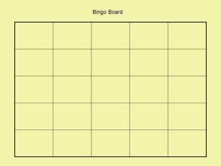 Bingo Board.