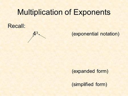 Multiplication of Exponents