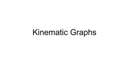 Kinematic Graphs. 3 graphs - same movement 1.What types of graphs are present in each line? 2.Each row is labeled with a different type of movement. In.