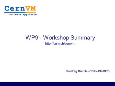 Predrag Buncic (CERN/PH-SFT) WP9 - Workshop Summary
