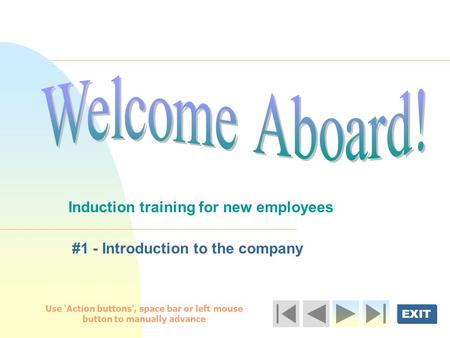 Induction training for new employees