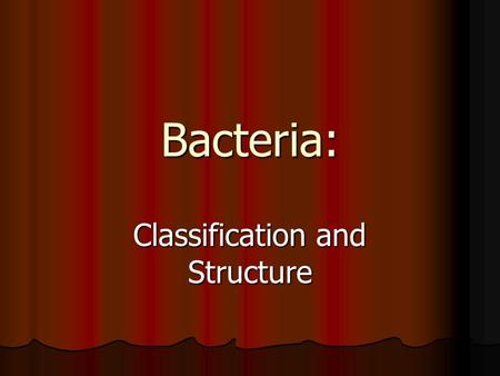 Bacteria: Classification and Structure. What are the 6 Kingdoms? Archaebacteria Archaebacteria Eubacteria Eubacteria Protists Protists Fungi Fungi Plants.