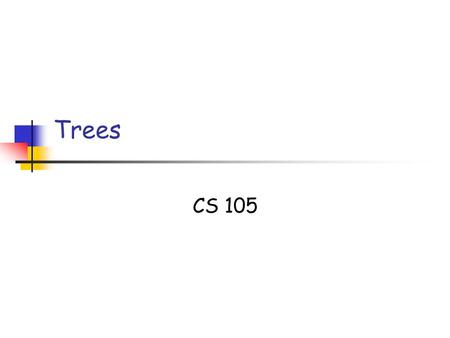Trees CS 105. L9: Trees Slide 2 Definition The Tree Data Structure stores objects (nodes) hierarchically nodes have parent-child relationships operations.