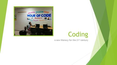 Coding A new literacy for the 21 st century. Why teach children computer programming? 7 th May, 2015 Lauren Flattery, presenter (with assistance from.