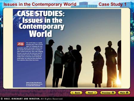 Issues in the Contemporary World Case Study 1. Preview Focusing on the Issue The United Kingdom and South Africa Exploring the Issue Democracy in the.