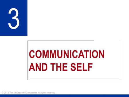 COMMUNICATION AND THE SELF