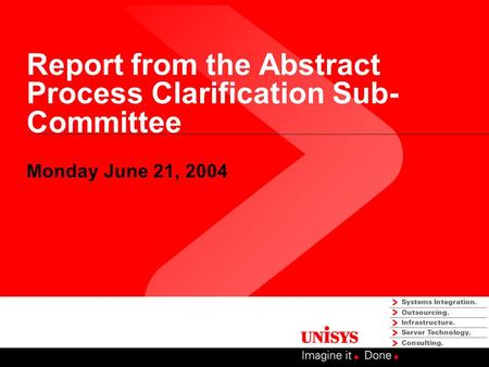 Report from the Abstract Process Clarification Sub- Committee Monday June 21, 2004.