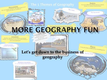 Let’s get down to the business of geography. Looking at a map of the world. Describe (place), the characteristics of locations that fall within 23.5˚
