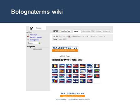 Bolognaterms wiki. WIKI - Participating institutions.
