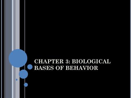 CHAPTER 3: BIOLOGICAL BASES OF BEHAVIOR. COMMUNICATION IN THE NERVOUS SYSTEM.