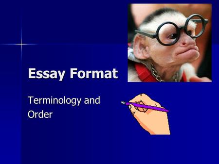 Essay Format Terminology and Order. Introduction Paragraph Definition and Purpose Definition and Purpose An introduction is the first paragraph in your.