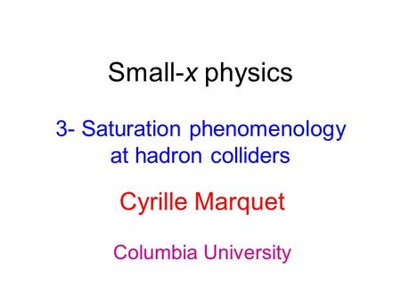 Small-x physics 3- Saturation phenomenology at hadron colliders