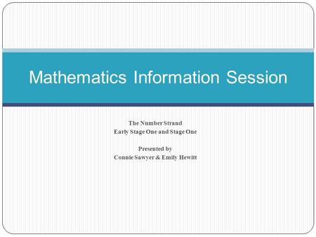 Mathematics Information Session