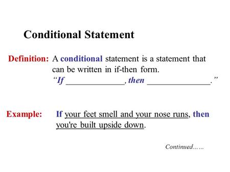 Conditional Statement