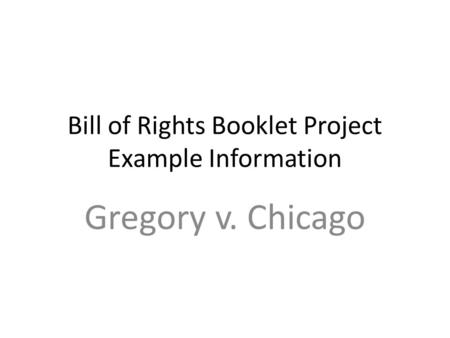 Bill of Rights Booklet Project Example Information