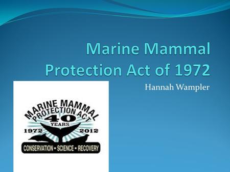Hannah Wampler. About the Marine Mammal Act Draft Year: 1772 Amendment Years: 1981, 1982, 1984, 1988, and 1995 National Act – though America has international.