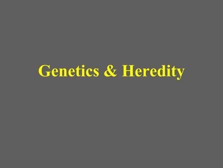 Genetics & Heredity. Meiosis Resulting cells have a different genetic configuration than the original cell. End product is 4 haploid gametes 2 divisions.