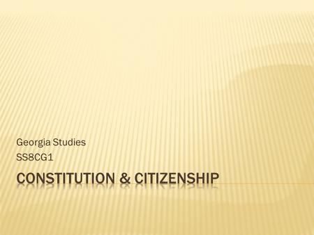 Georgia Studies SS8CG1. How comfortable are you with the understanding of citizen roles in government? A.) Not at all B.) Somewhat C.) Very.