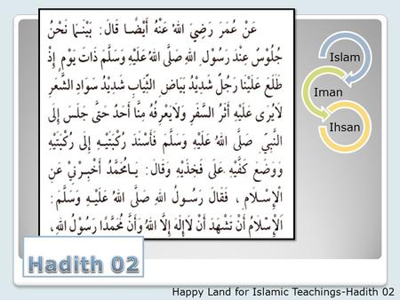 Happy Land for Islamic Teachings-Hadith 02 Islam Iman Ihsan.