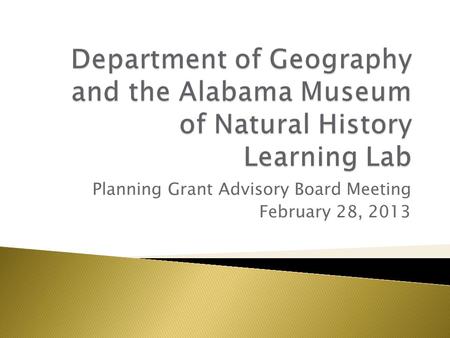 Planning Grant Advisory Board Meeting February 28, 2013.