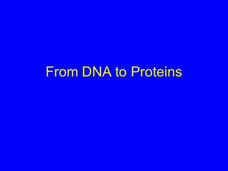 From DNA to Proteins. Same two steps produce all proteins: 1) DNA is transcribed to form RNA –Occurs in the nucleus –RNA moves into cytoplasm 2) RNA is.