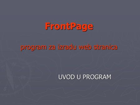 FrontPage program za izradu web stranica