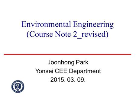 Environmental Engineering (Course Note 2_revised)