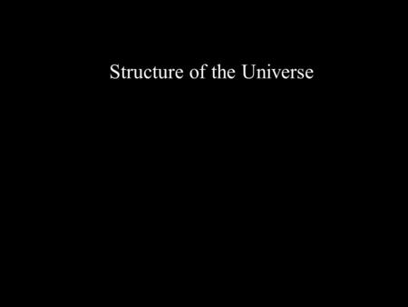 Structure of the Universe. Or What’s Out There and Where is it?