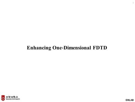 Enhancing One‐Dimensional FDTD