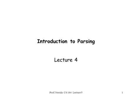 Introduction to Parsing
