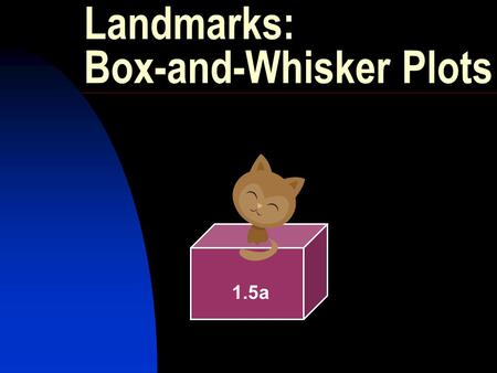 Landmarks: Box-and-Whisker Plots 1.5a. The range is not a good measure of spread because one extreme, (very high or very low value) can have a big affect.
