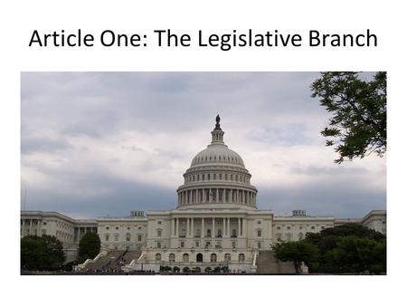 Article One: The Legislative Branch. The Powers of the Congress Writes the Laws Confirms presidential appointments Approves treaties Grants money Declares.