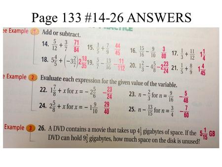 Page 133 #14-26 ANSWERS.