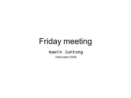 Friday meeting Nawin Juntong Halloween-2008. σ z = 1 mmσ z = 0.7 mmσ z = 0.3 mm ECHO 2D ABCI Δ (%) ECHO 2D ABCIΔ (%) ECHO 2D ABCI Δ (%) TESLA k L [V/pC]9.8910.041.5211.5611.822.2517.7218.464.18.