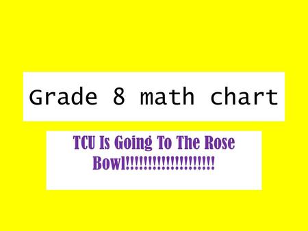 Grade 8 math chart TCU Is Going To The Rose Bowl!!!!!!!!!!!!!!!!!!!!