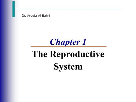 Chapter 1 The Reproductive System