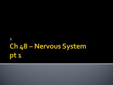 P. Ch 48 – Nervous System pt 1.