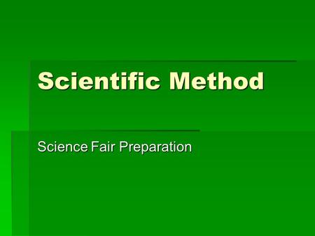 Science Fair Preparation