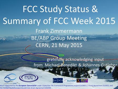 FCC Study Status & Summary of FCC Week 2015