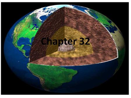 Chapter 32. Standards Earth Science Standards Dynamic Earth Processes : 3d, e, f Objectives: 1.Students will define key terms for chapter 32. 2.Students.